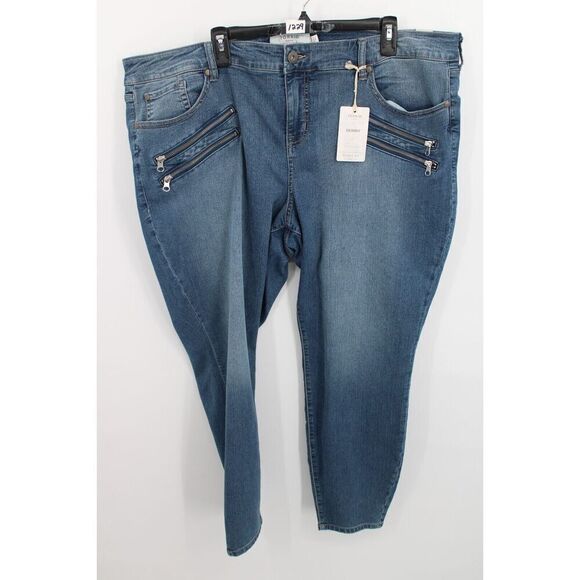 Torrid Blue High Rise Womens 26R Skinny Jeans Multi-Zip Indie Sleaze NWT - Picture 1 of 7